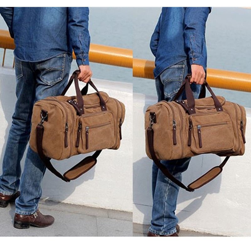 Canvas Travel Bag - Vintage Travel Tote